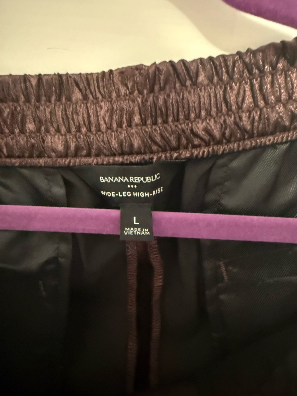 Banana Republic Metallic Plum Wide-Leg High-Rise Pants - Picture 2 of 3